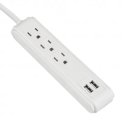 美国3孔带USB接口拖线板UL/CUL认证带浪涌保护