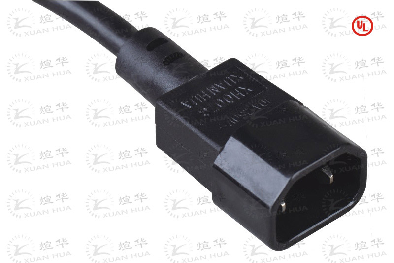 IEC60320 C18两芯品字尾对插插头连接器电源线,美国UL认证,欧洲CE认证