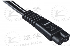 IEC60320 C1八字尾极性连接器插头电源线,美国安规UL认证一平一圆8字尾