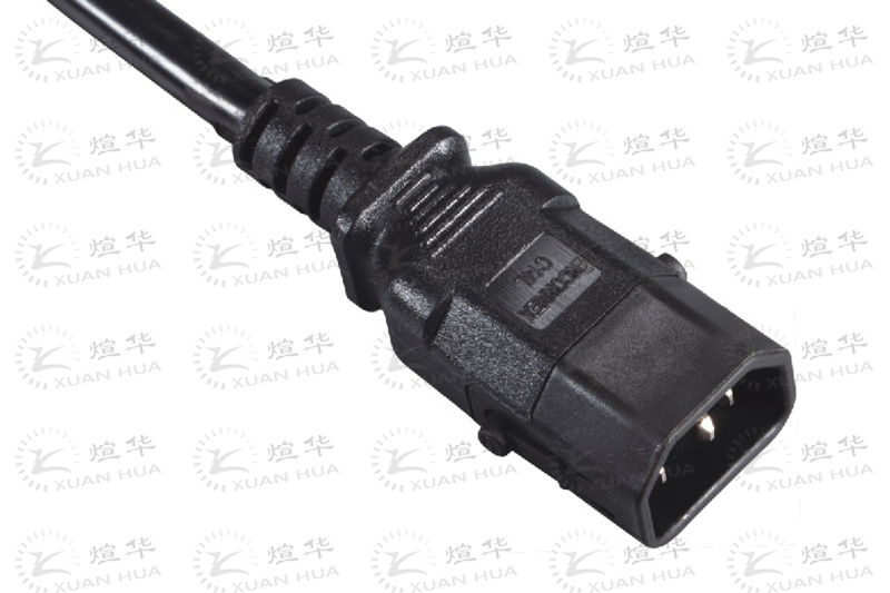 IEC60320 C14带锁扣品字尾对插连接器电源线美国ETL认证,TUV认证,CE认证