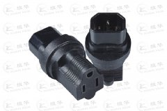 ETL认证连接器IEC60320-C14品字尾公插插座转美国NEMA5-15R插座15A转换插头
