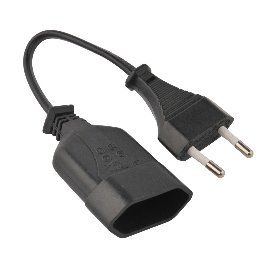 欧洲CE电源延长线,CEE7/16延长线,两芯2.5A插头延长线