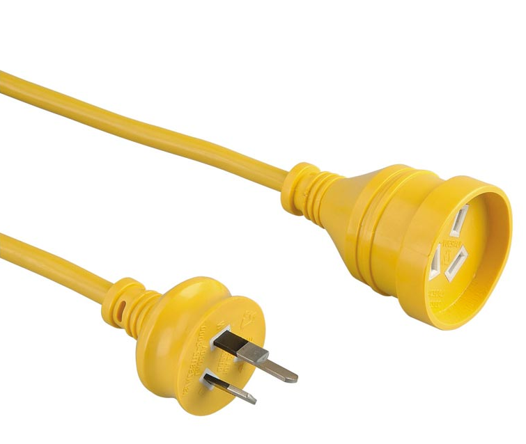 澳大利亚SAA认证AS3112安规标准三芯15A重型插头插座AC电源延长线